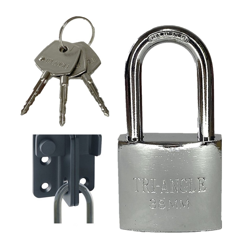 Cadeado proteção antifurto 38mm Chave Tetra original p/ portão corrente ferrolho vitrine armarios