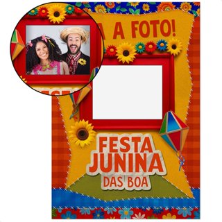 Painel Retangular Festa Junina Interativo Para Fotos 1,50x2,20m Vazado Em Tecido Decorativo - INT-28 em Oferta na Shopee