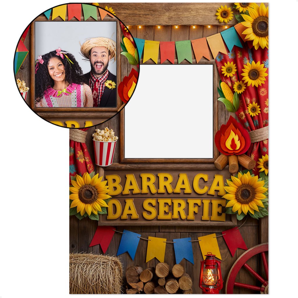 Painel Interativo Retangular Festa Junina Vazado Decoração São João Barraca da Serfie Sublimado Tecido 1,50x2,20 -INT-30 em Oferta na Shopee