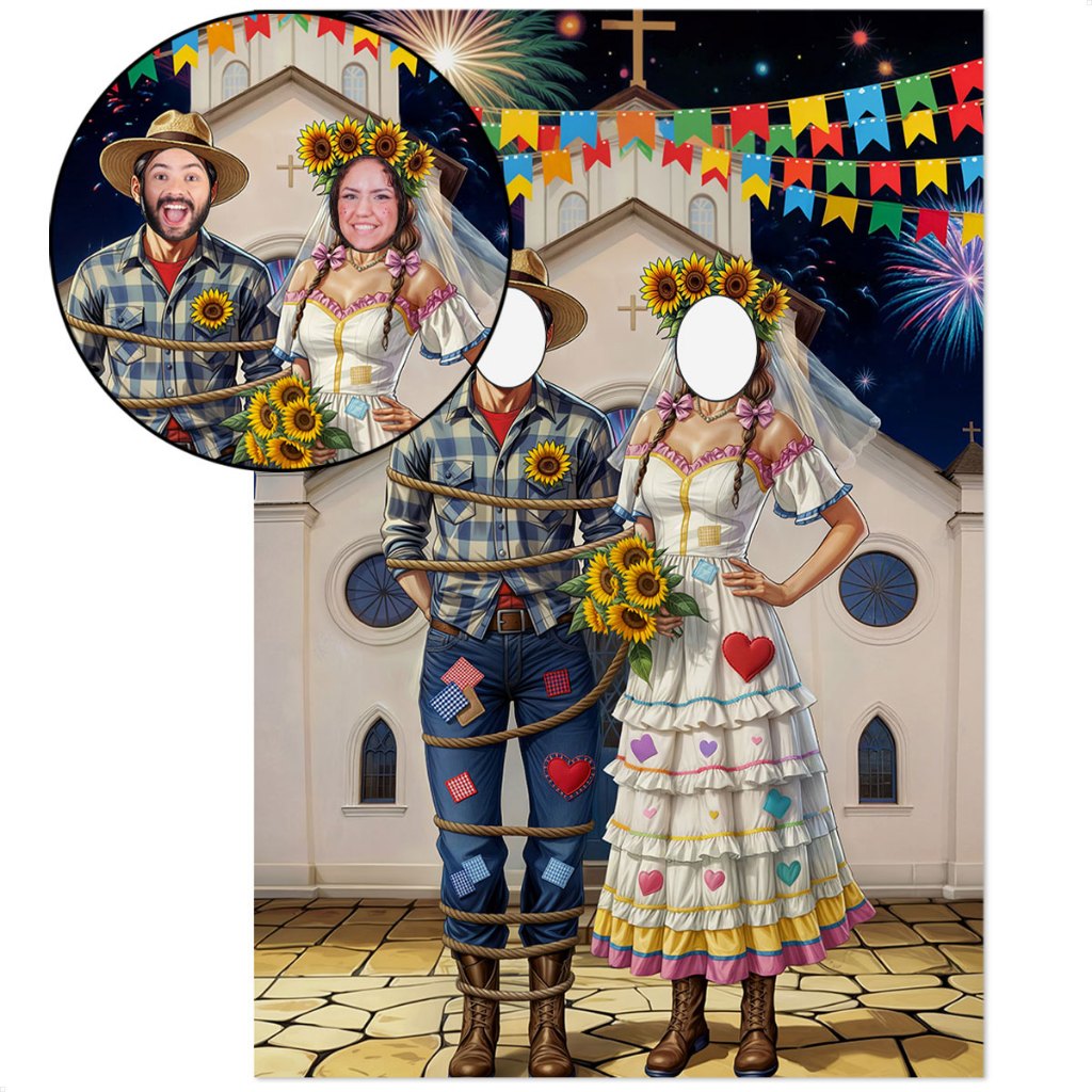 Painel Retangular Lateral Decoração Festa Junina Interativo Vazado Casamento Caipira Sublimado Tecido 1,50x2,20m -INT-31 em Oferta na Shopee