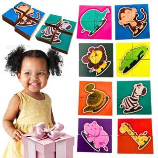 Kit 8 Quebra Cabeça Infantil Brinquedos Educativos Para Creches Jogos Educativos MDF 32 Peças 2 anos