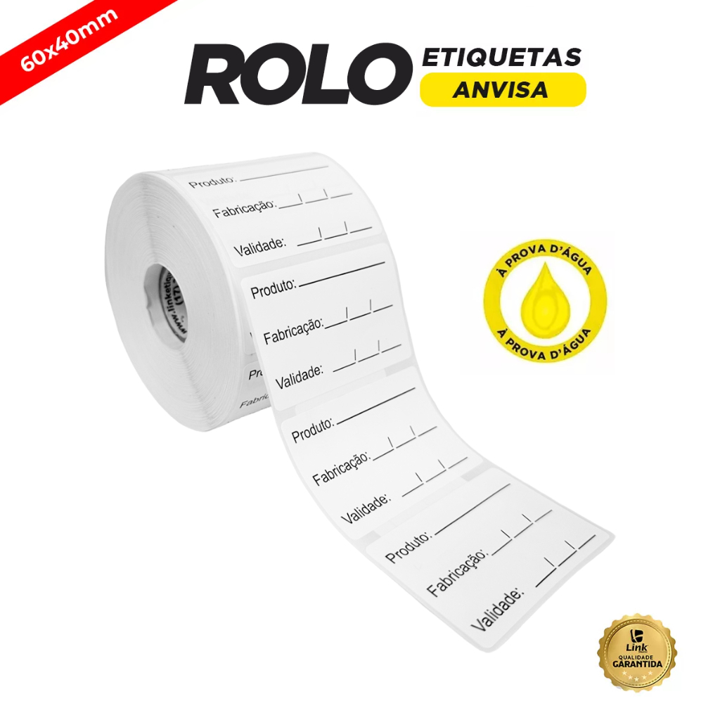 Etiqueta BOPP Para Alimentos Congelados Manipulados Validade Anvisa 60x40 - Milheiro
