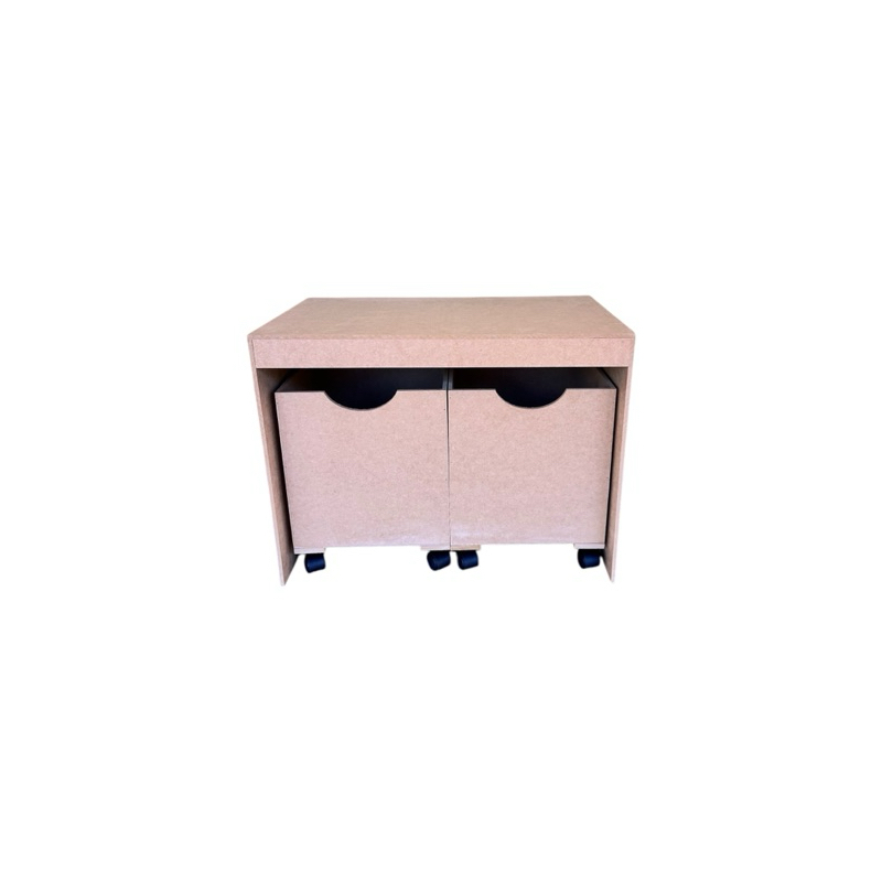 *NOVIDADE* Organizador bancada infantil 2 gavetas liso MDF CRU em Oferta na Shopee