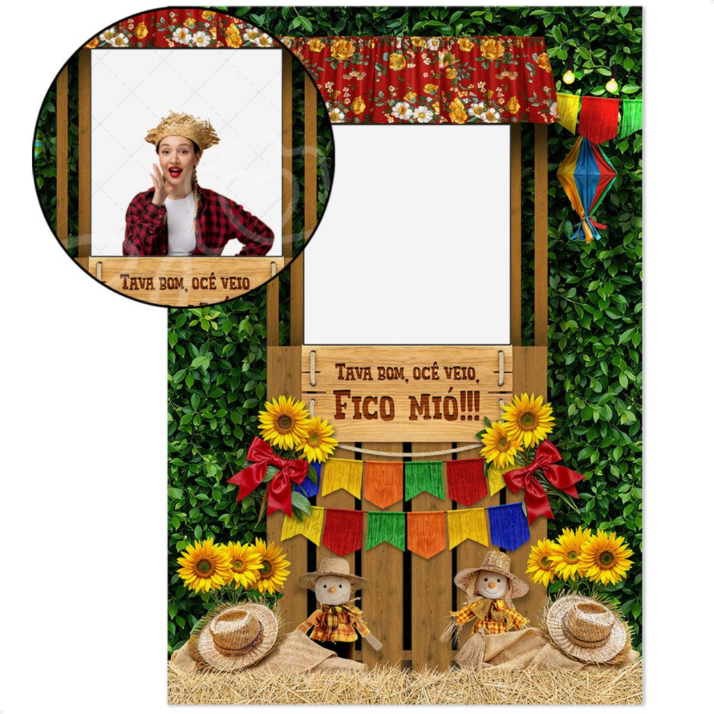 Painel Retangular Lateral Decoração Festa Junina Interativo Vazado Sublimado Tecido 1,50x2,20m – V-158 em Oferta na Shopee