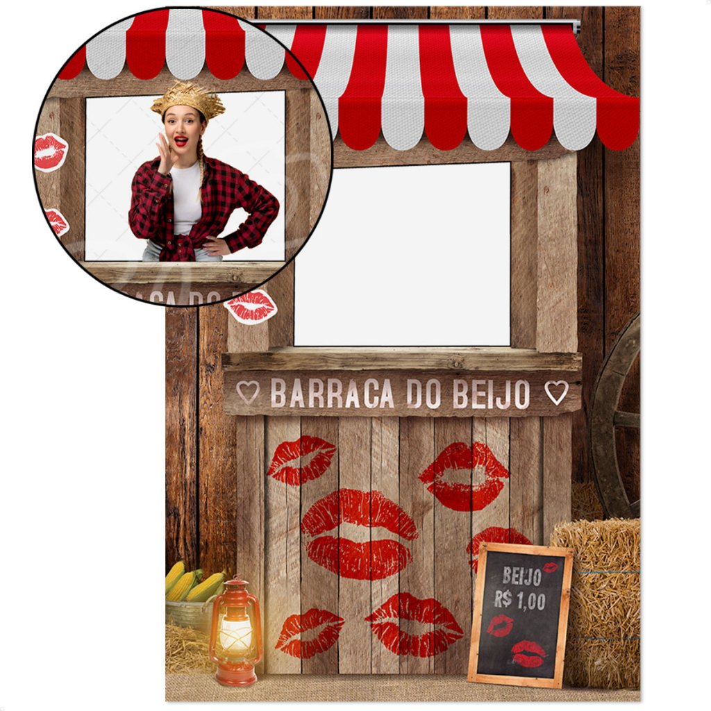 Painel Interativo Retangular Festa Junina Vazado Decoração São João Barraca do Beijo Sublimado Tecido 1,50x2,20 – V-99 em Oferta na Shopee