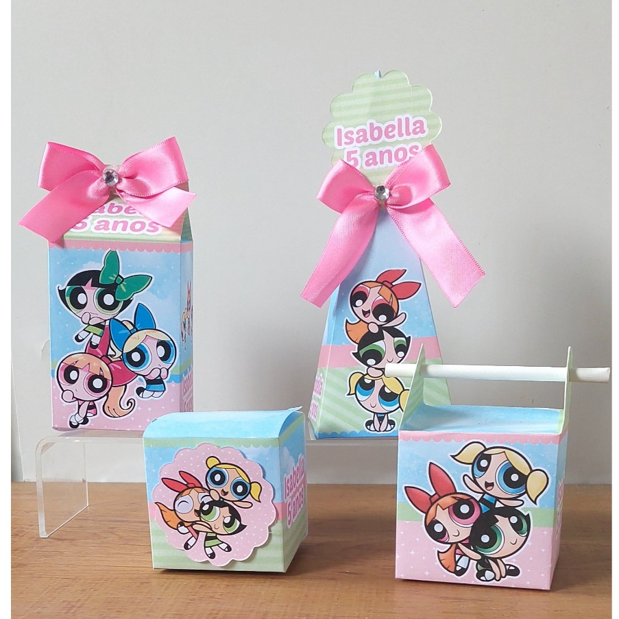 Kit Caixinhas Personalizadas Lembrançinha Festa  Caixa Infantil Meninas Super Poderosas