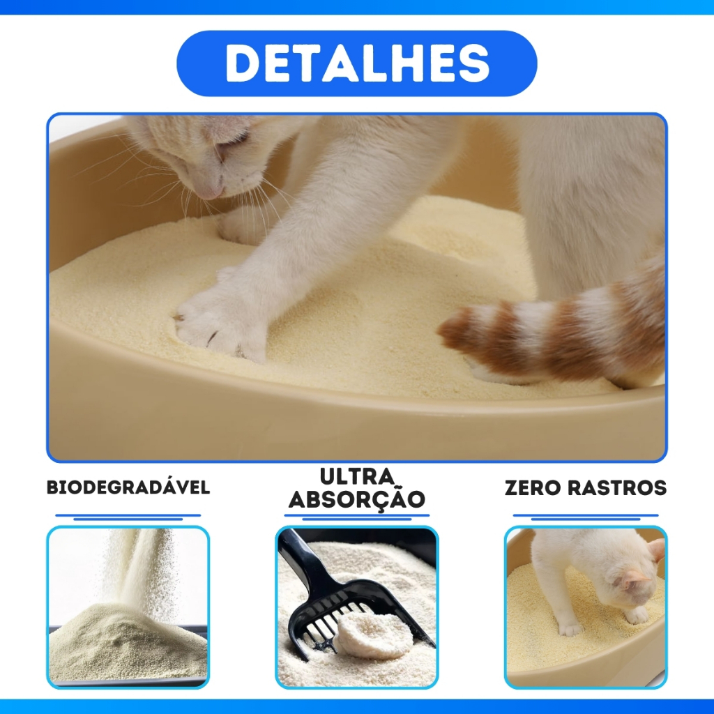 Areia Higiênica Biodegradável Catbio 4 Kg - Super Clean - Grãos Médios - Miaucat · foto 2
