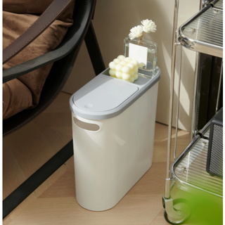 Lixeira Estreita 10L com Tampa de Pressão e Vedação de Odor para Quarto/Banheiro/Escritório em Oferta na Shopee