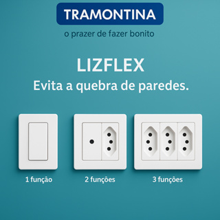Conjunto Interruptor E Tomada Sobrepor Tramontina lizflex em Oferta na Shopee
