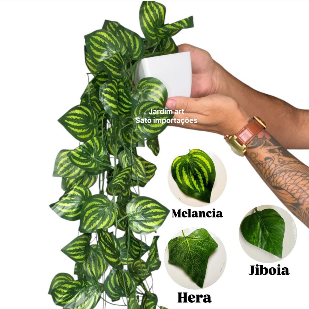 3 Hera Artificial Pendente no Vaso Branco quadrado G – Kit Arranjo Elegante e Natural em Oferta na Shopee