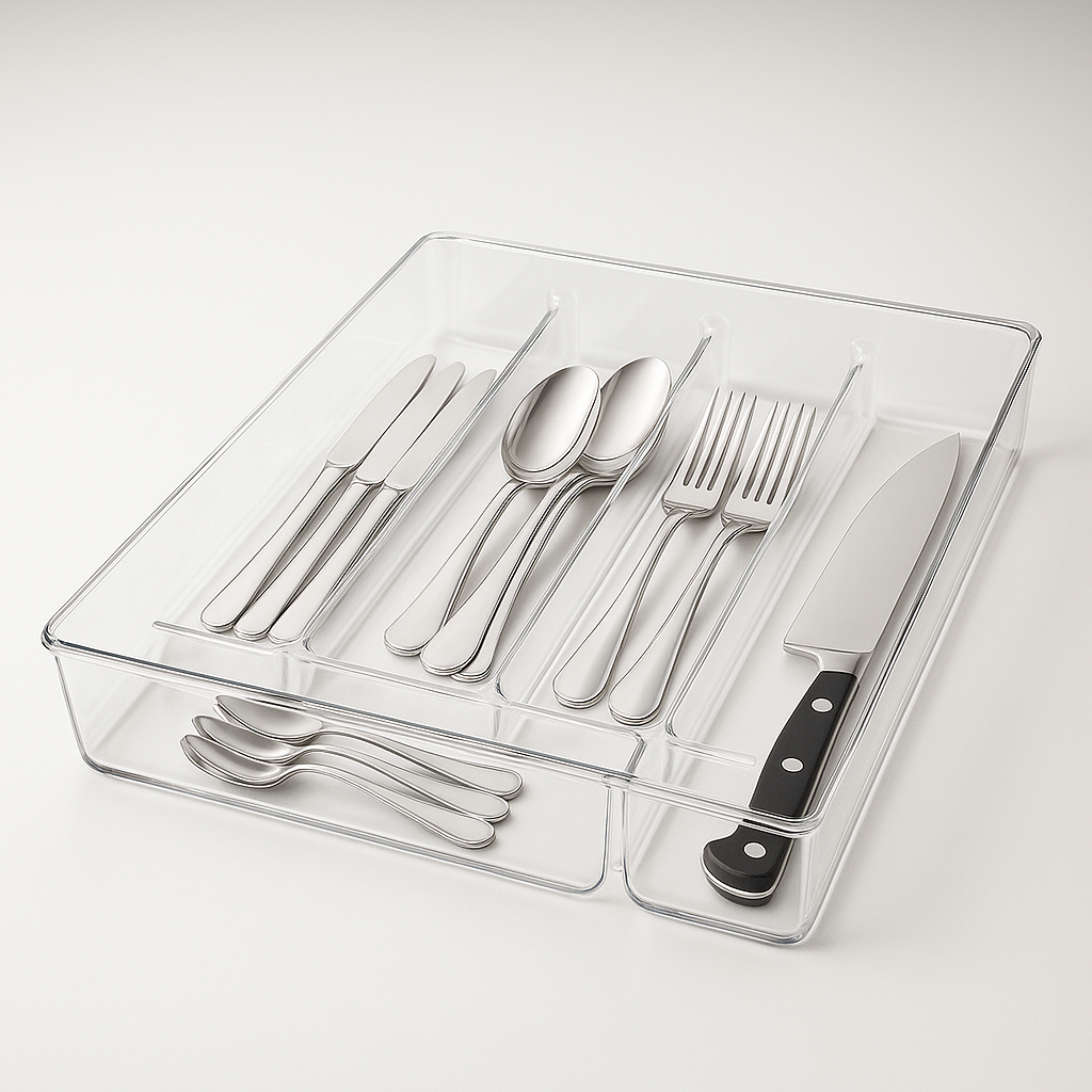 Organizador de Talheres para Gaveta com 5 Divisórias Multiuso para Cozinha Organizada em Oferta na Shopee
