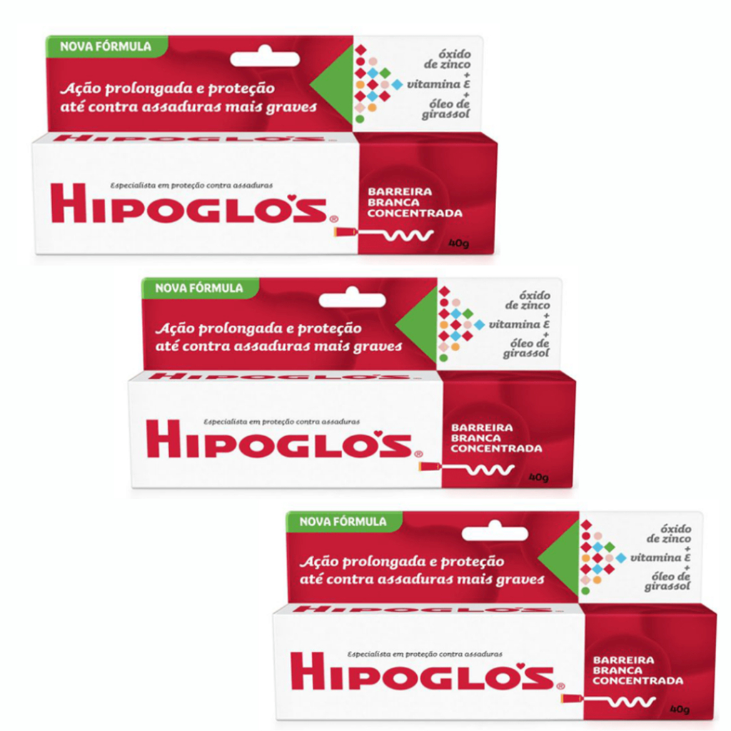 Pomada para assadura Hipoglós tradicional - Kit com 3 unidades 40g- formula nova.