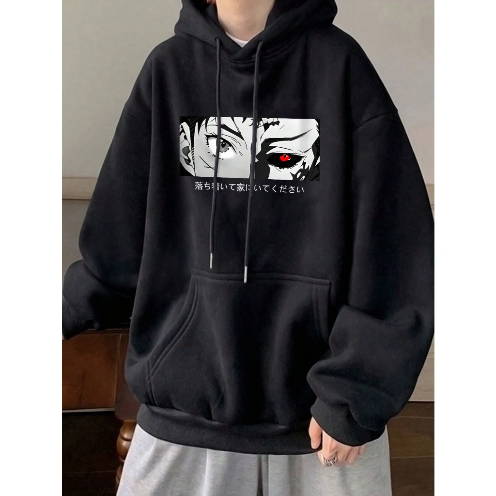Moletom Canguru Estampado Anime Tokyo Flanelado Inverno Ghoul Streetwear Sad Boys