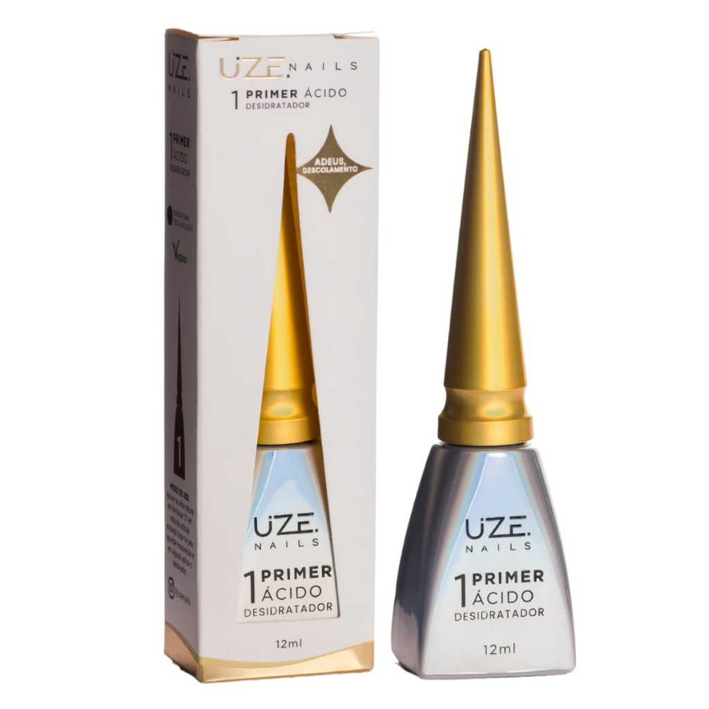 Primer Ácido Uze Nails 12ml LIVRE TPO HEMA  - Step 1 Alta Aderência para Gel Acrilico e Polygel