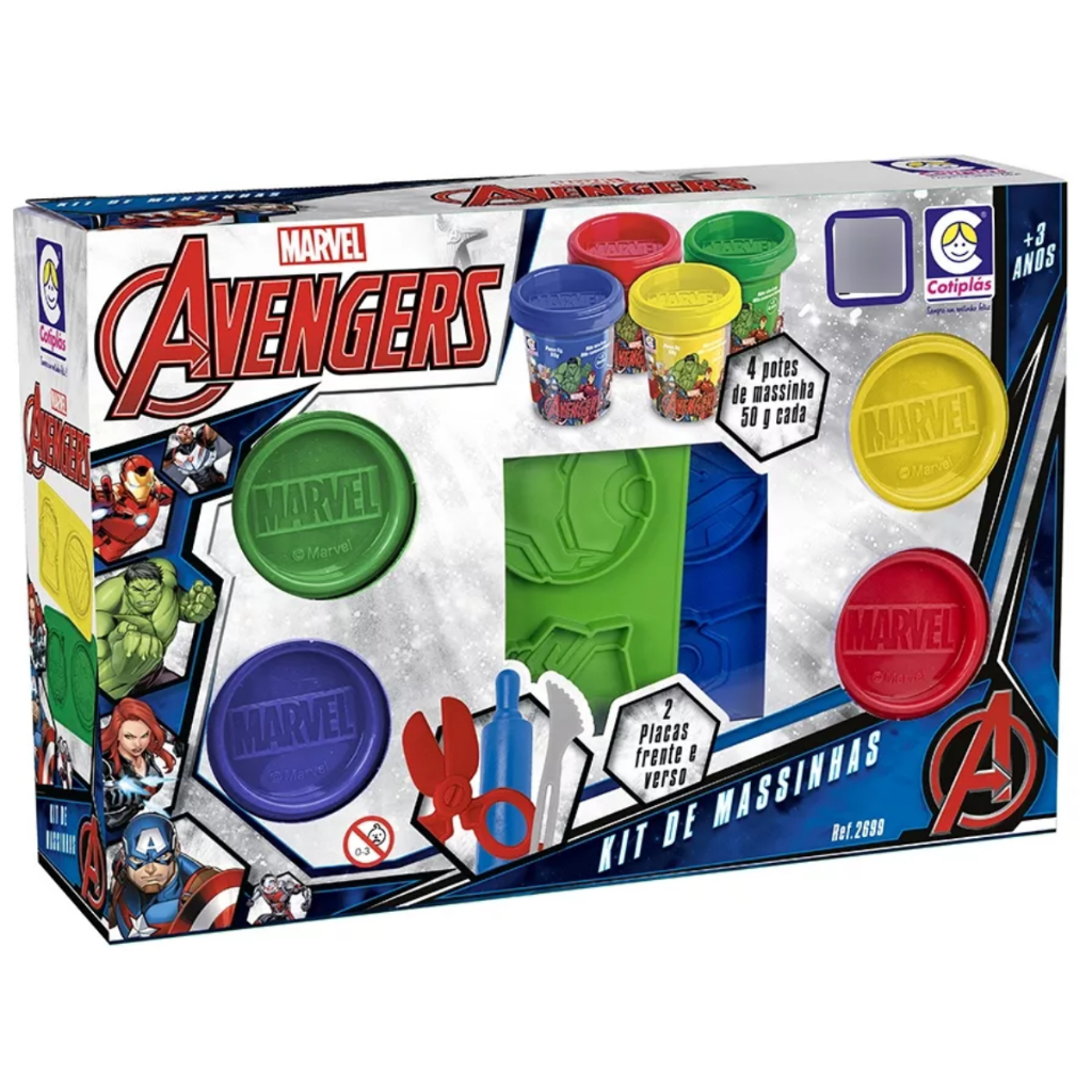 Brinquedo Massinha C/ Carimbo Marvel Avengers Vingadores