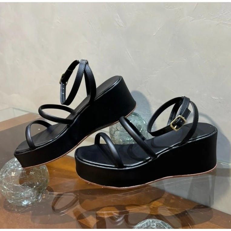 sandalia flat com traseira confort plataforma tamanco tira baulada anabela chinelo feminino