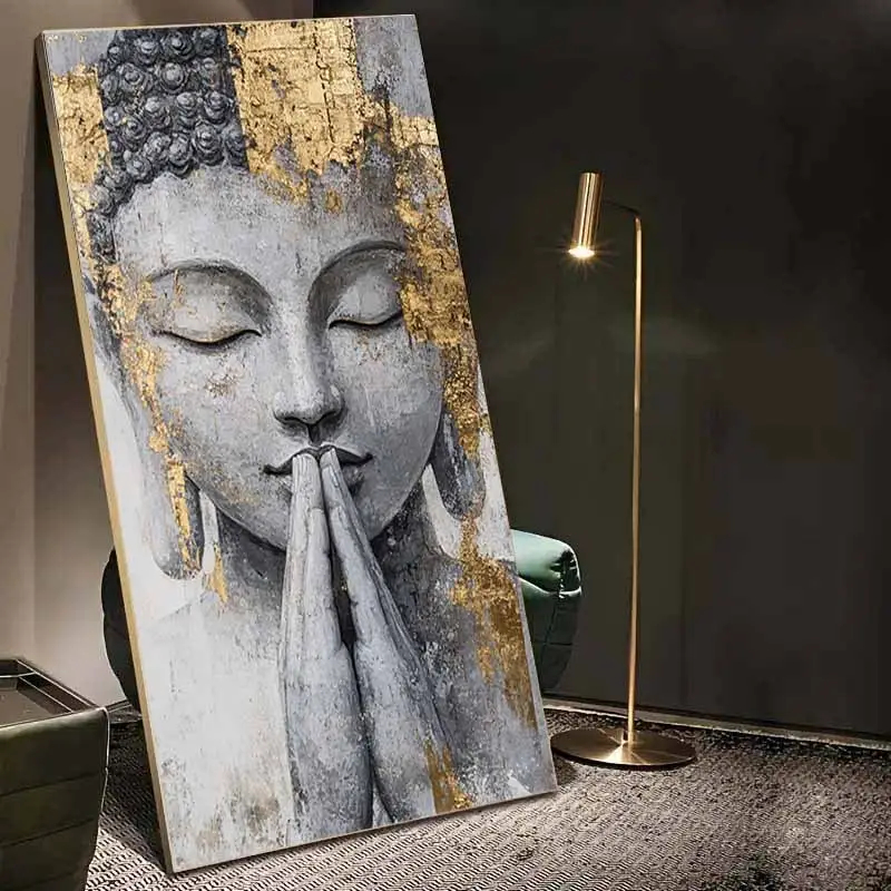 Quadro Decorativo 1 Peça Buda Branco Elegante Para Quarto Hall Escritório e Sala de Estar em Oferta na Shopee