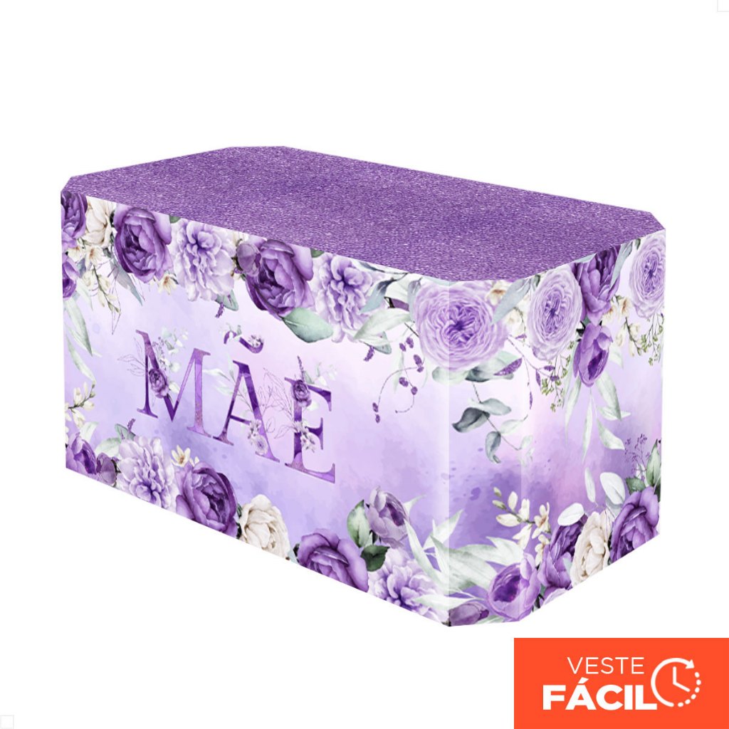 Capa Forro de Mesa Dia das Mães Lilás Em Tecido Sublimado Veste Fácil Decoração para Festa – MSA-145 em Oferta na Shopee