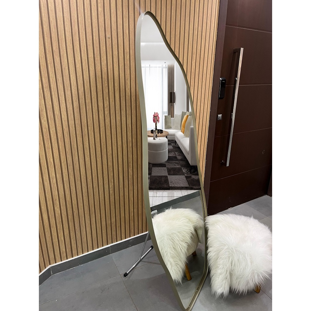 Espelho Flame Metal 150x60cm 170x70cm Corpo Inteiro Com Suporte de Chão Moldura Metal Salão Quarto Sala Decorativo · foto 2