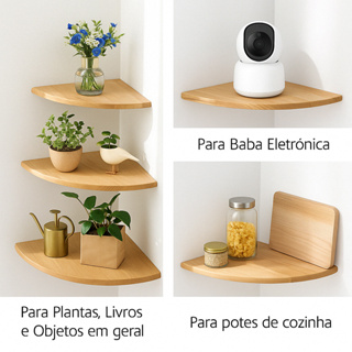 Prateleira de Canto Madeira Pinus Cantoneira Suporte invisível Estante Parede Decoração Sala Quarto em Oferta na Shopee