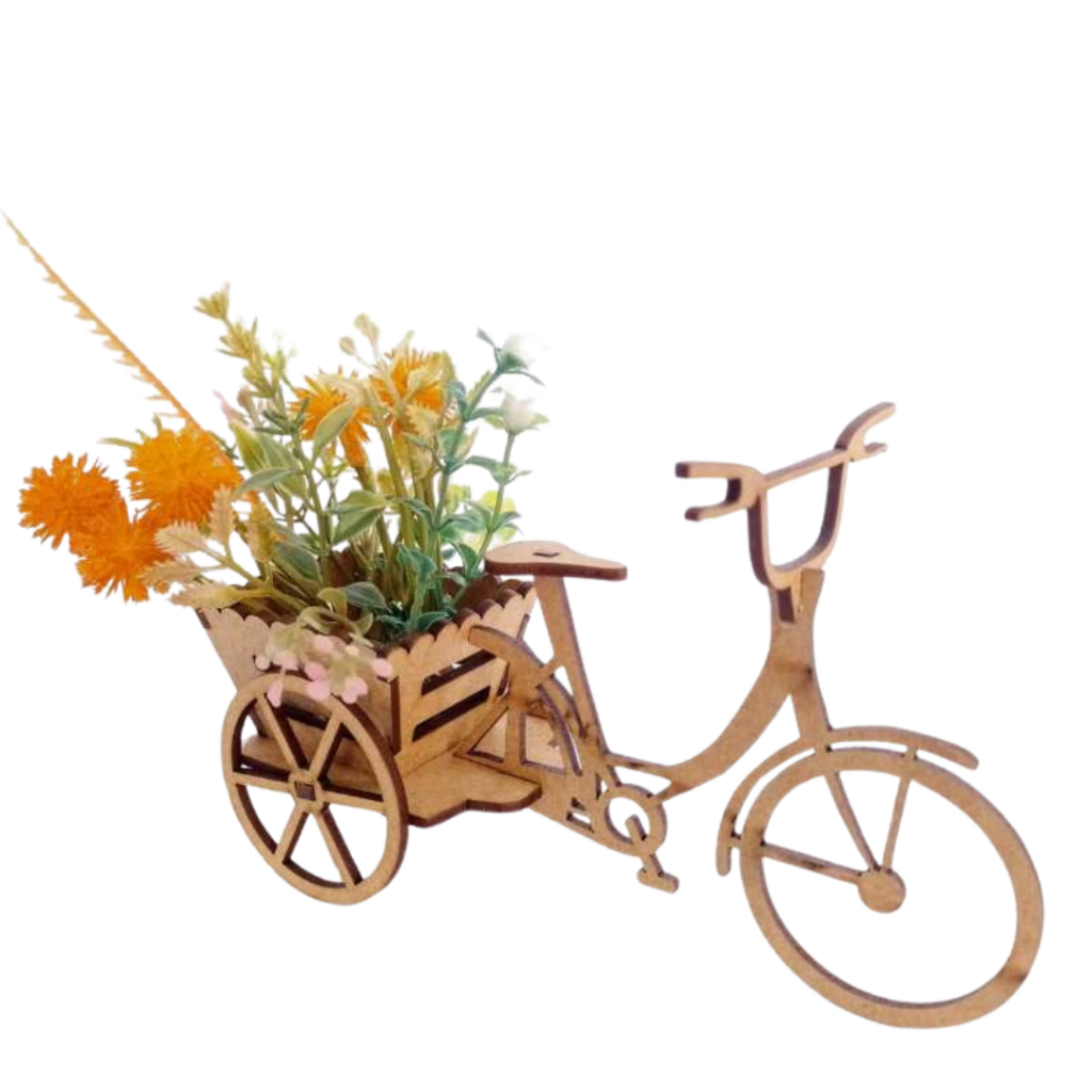 Kit Floreira Bicicleta Decorativa Em MDF Cru Decoração Para Arranjo Decoração Festa Aniversário