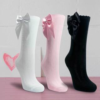 Meia 3/4 Infantil Laço Festa Cano Longo Moda Feminina Menina Blogueirinha Fashion 24.02 em Oferta na Shopee