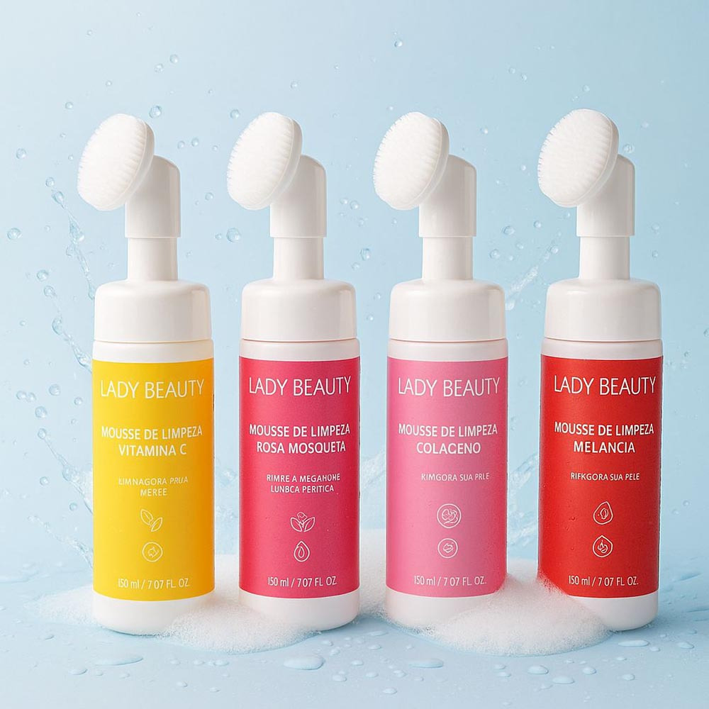 Kit c/ 4 Mousse de Limpeza Sabonete Facial Lady Beauty em Oferta na Shopee