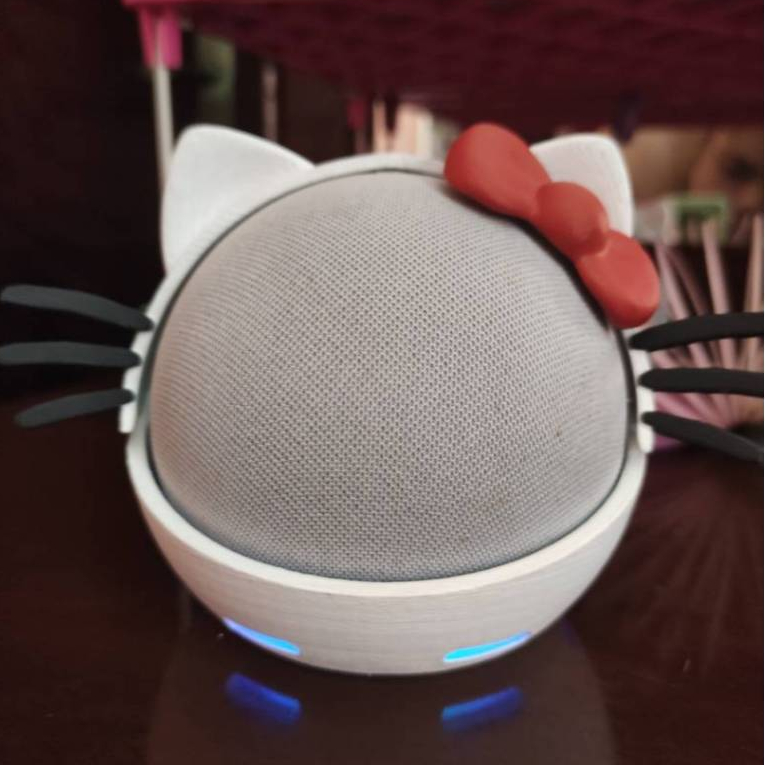 Decoração do Lar - Suporte Alexa Echo Dot 4, Echo Dot 5 - Hello Kitty Vermelha