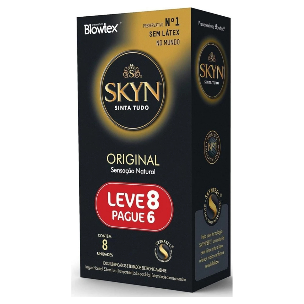 Preservativo Camisinha Blowtex Skyn 8 Unidades (Leve 8 Pague 6) Extra Fino Original