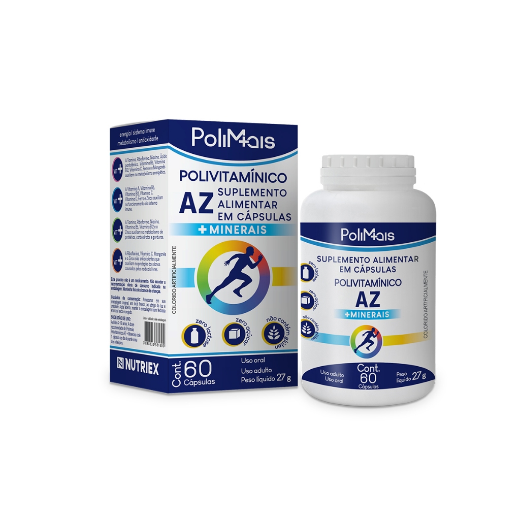 Vitamina A a Z 60 Cápsulas Suplemento Alimentar Imunidade e Enegia -  Nutriex em Oferta na Shopee