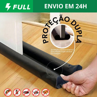 Kit 2 Veda Porta Inferior 70cm 80cm 90cm Preto - Isolamento Contra Poeira, Vento e Insetos