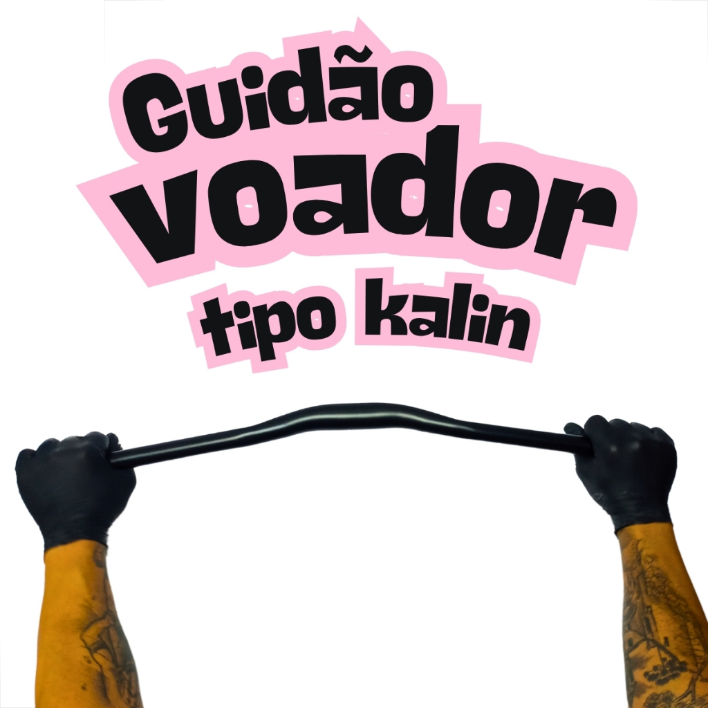 Guidão Voador Tipo Kalin MTB 700mm 31.8mm Aço Preto Para Manobras Dirt Jump Trilha
