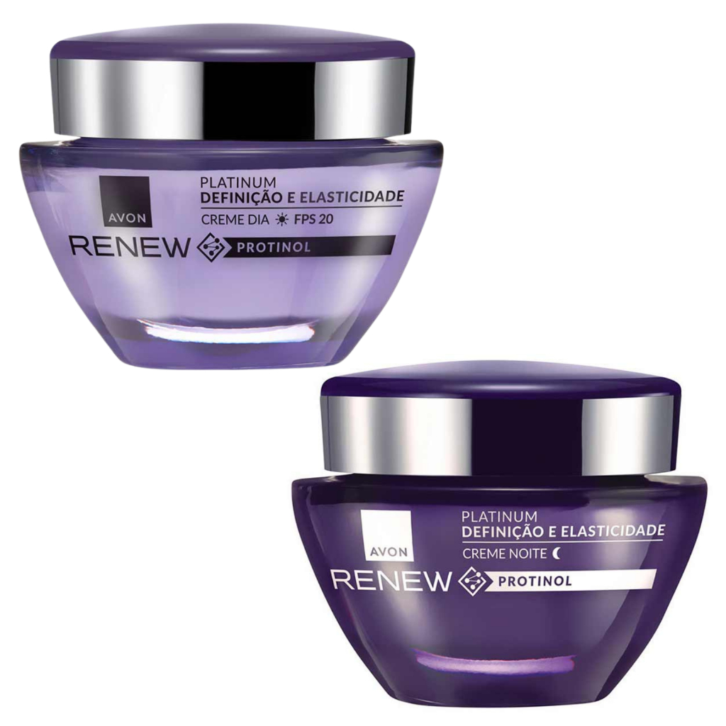 Kit Avon Renew Platinum 55+ Creme Anti-idade Dia E Noite 50g