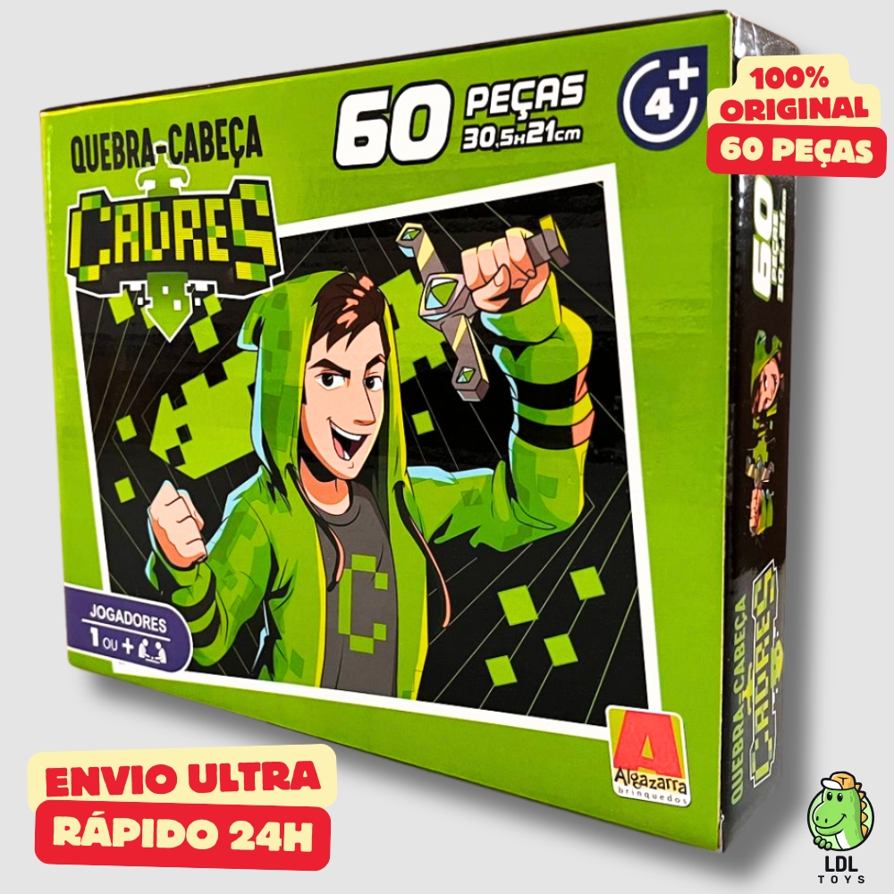 Jogo Quebra-Cabeça 60 Peças Cadres Gamer Skin Youtuber Algazarra Quebra Cabeça em Oferta na Shopee