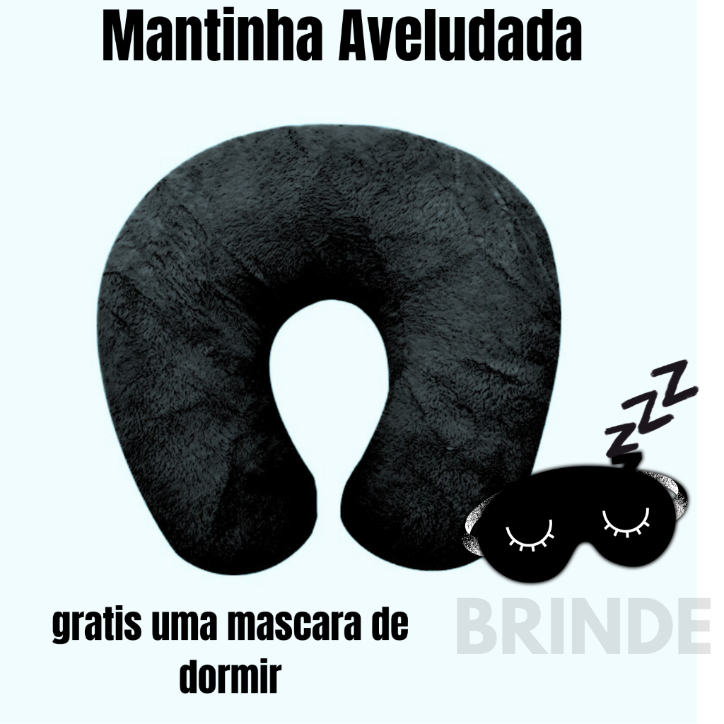 Imagem Almofada De Pescoço Adulto Para descanso Viagens  mantinha + mascara