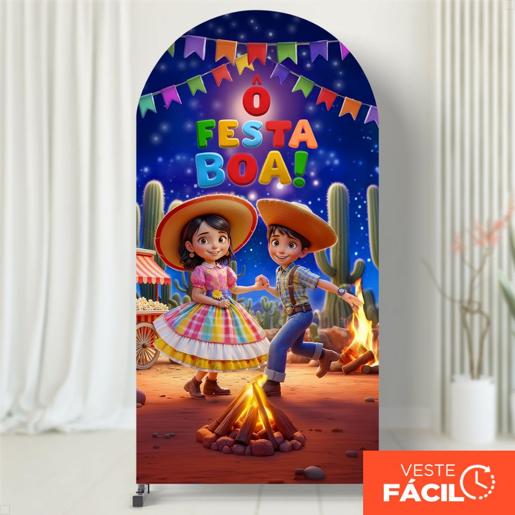 Capa Painel Picolé Decoração Festa Junina C/Elástico Sublimado Veste Fácil Festa na Roça 2x1m – RMN-92 em Oferta na Shopee
