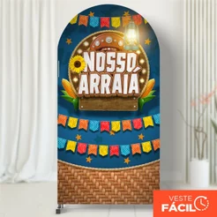 Painel de Festa Romano Sublimado 2x1m Festa Junina Decoração São João Veste Fácil C/Elástico – RMN-93