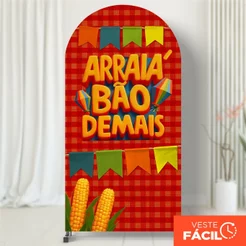 Painel Romano Festa Junina Tecido C/Elástico 2x1m Capa Veste Fácil Decorativa São João – RMN-94