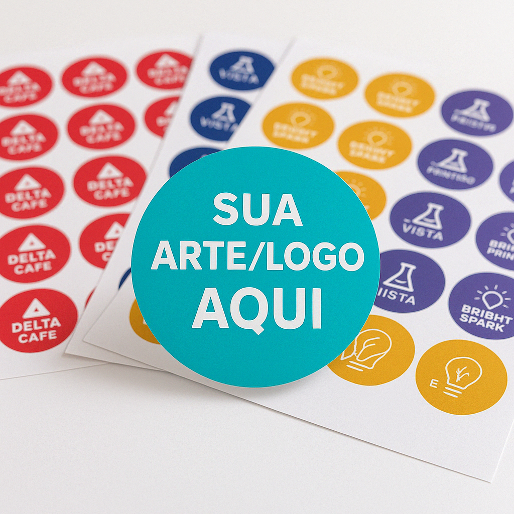Adesivos Redondos 4x4cm sua arte ou logo em Oferta na Shopee