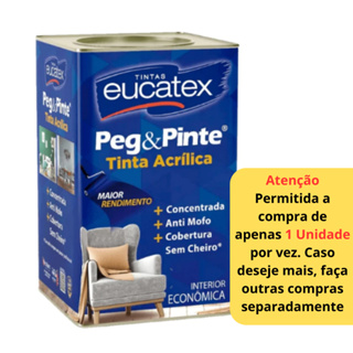 Peg & Pinte Tinta Acrílica Econômica - Sem Cheiro e Antimofo em Oferta na Shopee