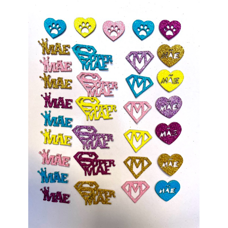 Kit 100 Adesivos Pet Dia das Mães - Apliques Pet Shop Adesivos