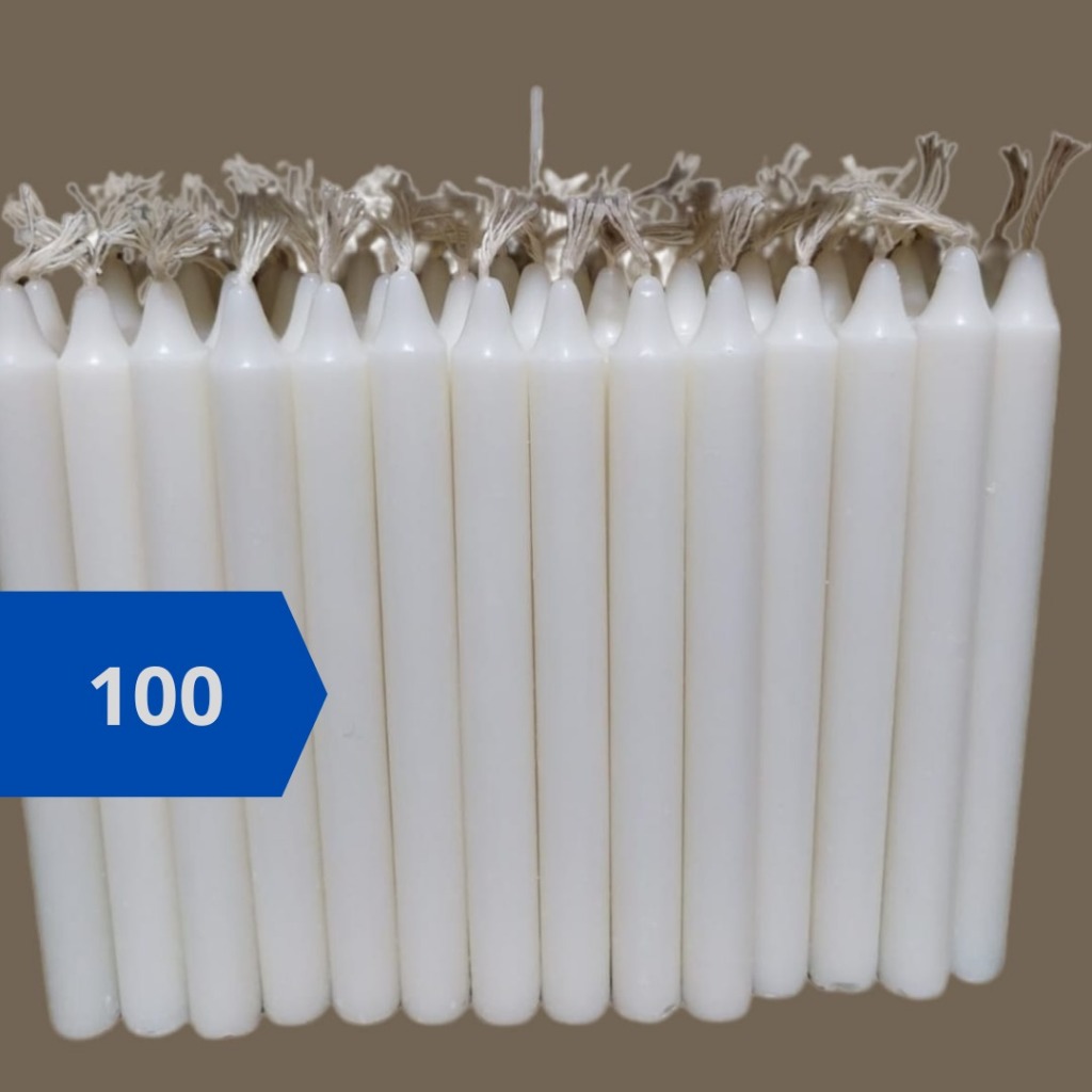 Kit 150 100 50 20 10 Velas Brancas Palito 100% Parafina