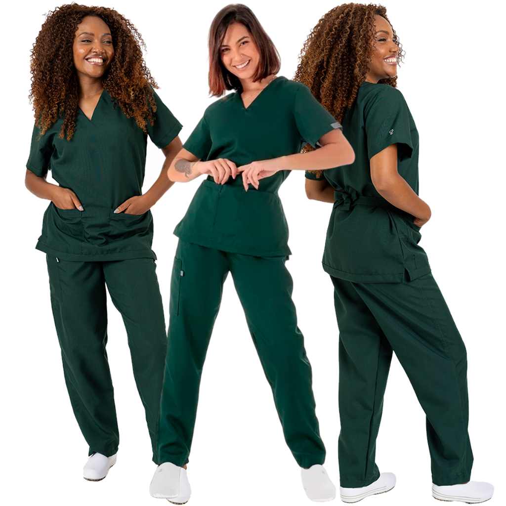Pijama Scrubs Privativos Conjunto Uniforme Profissional Hospitalar Não Mancha Não Amassa Seca Rápido em Oferta na Shopee