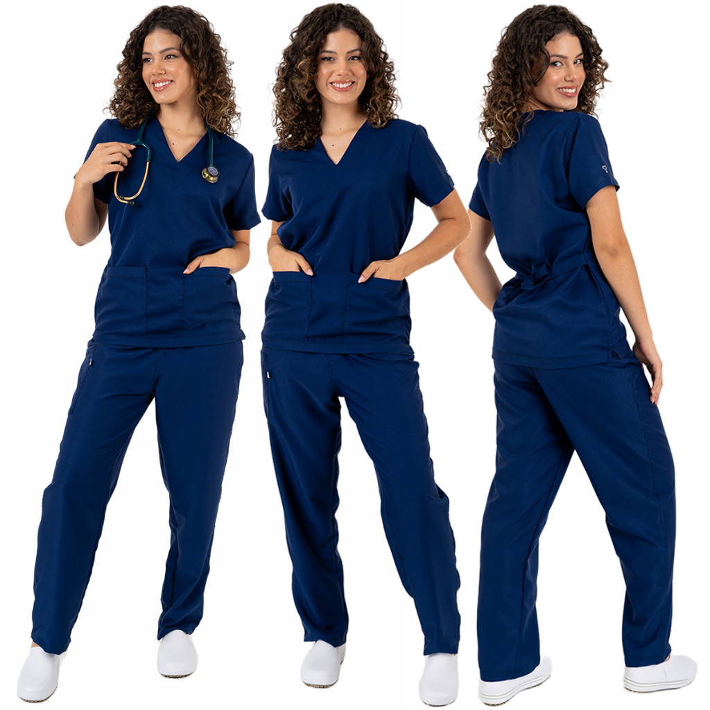 Conjunto Pijama Scrub Privativo Cirúrgico Hospitalar Feminino Acinturado Confortável em Oferta na Shopee