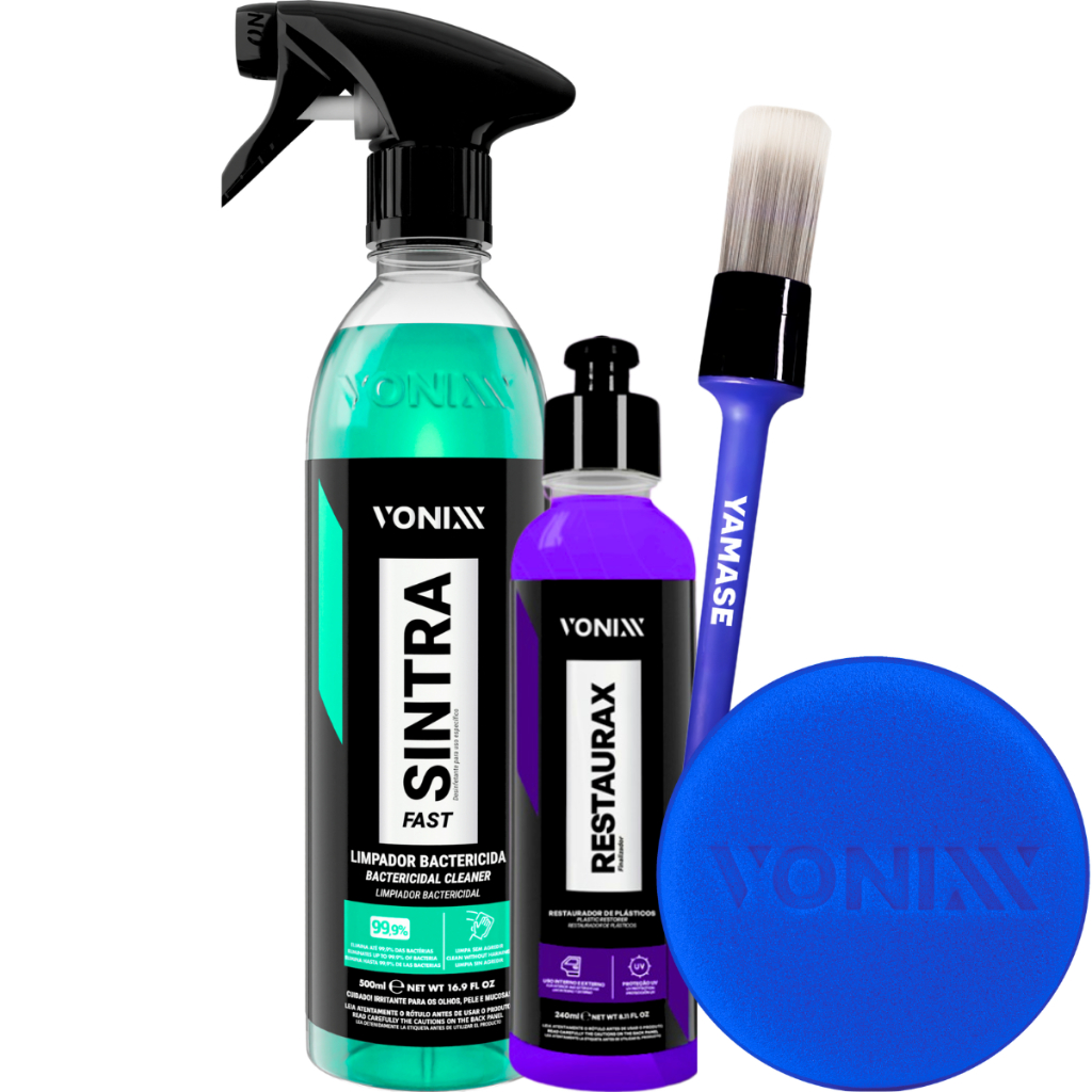 Kit Restaurax Renova Plástico Sintra Fast Pincel Aplicador em Oferta na Shopee
