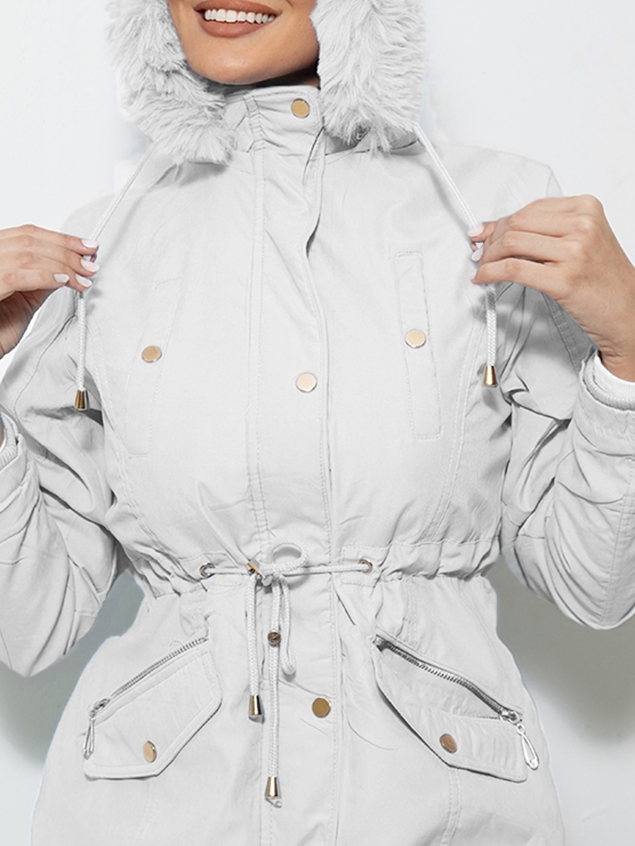 Parka Forrada Inverno com Capuz Sobretudo Jaqueta Peluciada Casaco Feminino Blusa Pelinho Quentinha