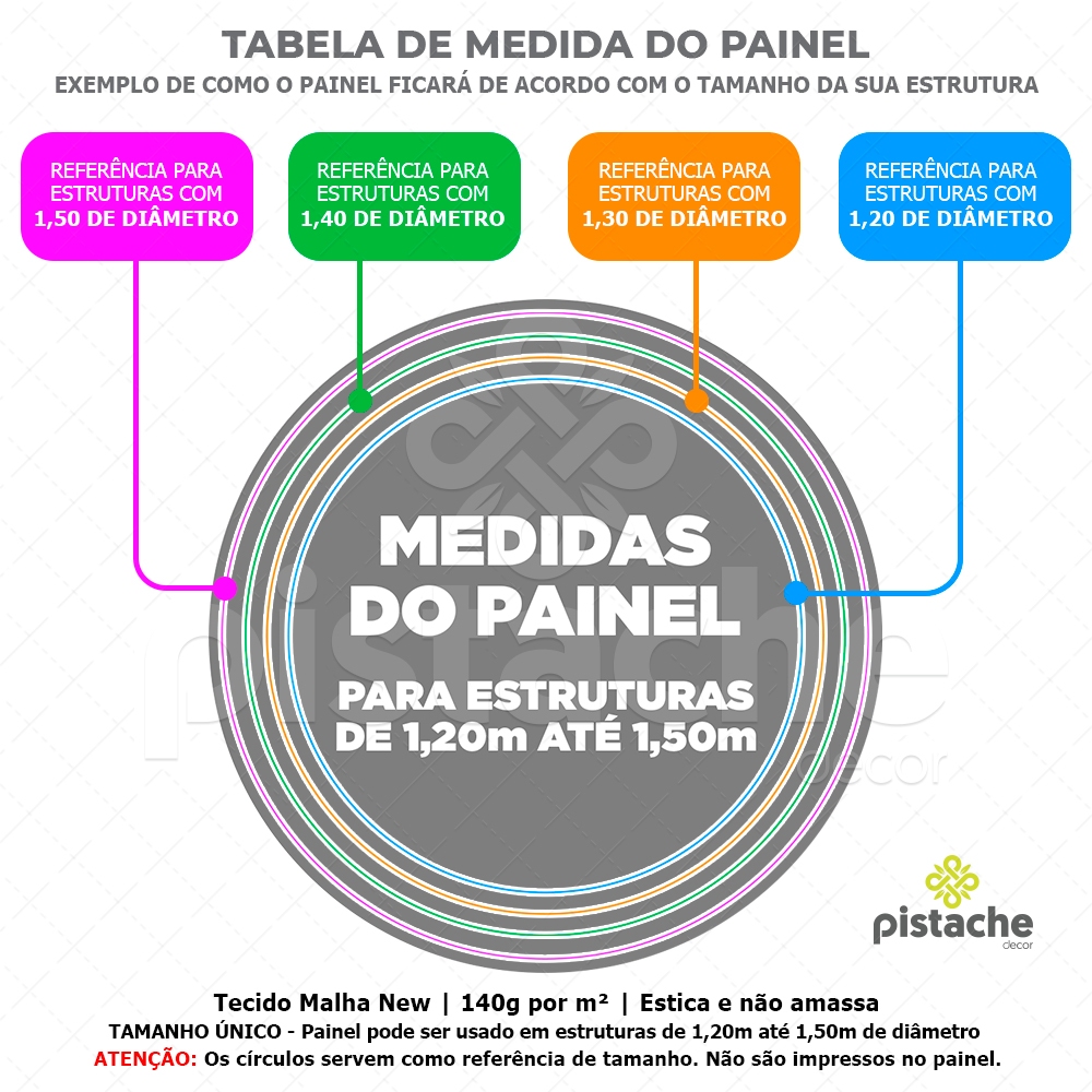 Detalhes do Capa Painel Redondo Decoração Festa Junina 1,50m Tecido Sublimado C/Elástico – R-528