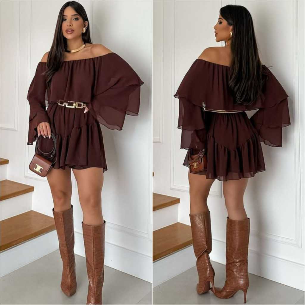 Vestido Macaquinho Feminino, macaquinho ciganinha, tecido duna.