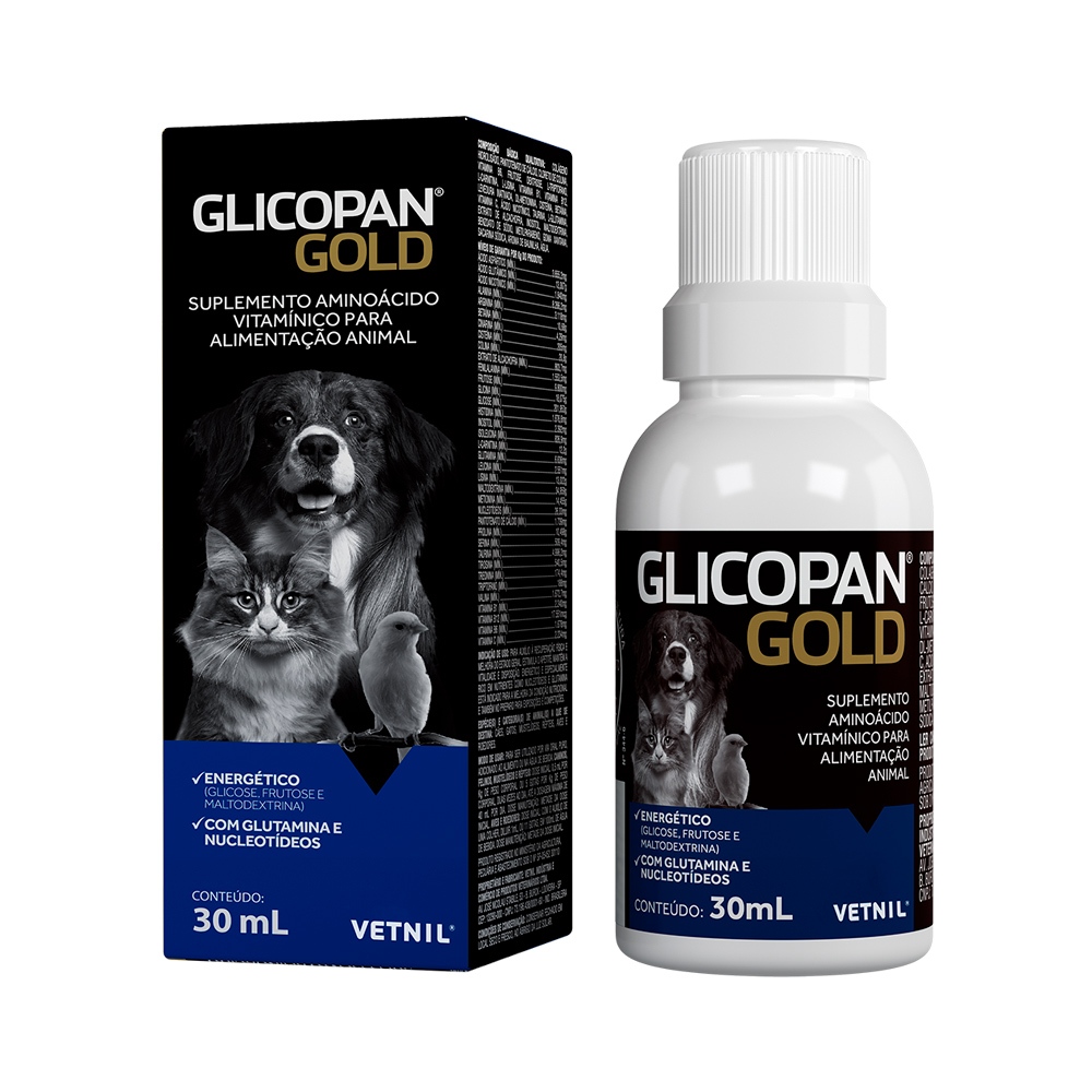 Glicopan Gold 30ml Suplemento Vitaminico Vetnil em Oferta na Shopee