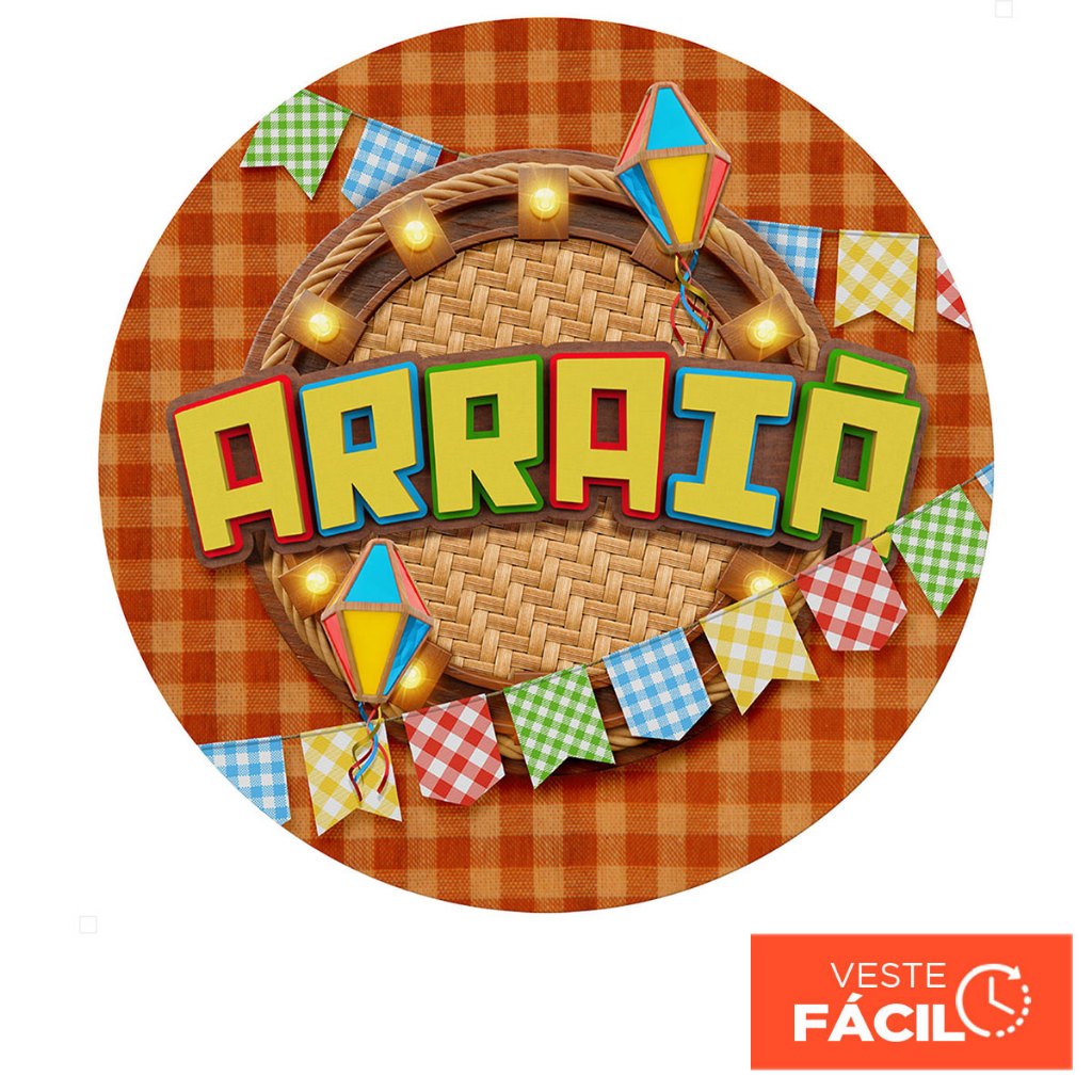 Painel Redondo Decoração Junina C/Elástico Sublimado Festa Arraiá 1,50m – R-529 em Oferta na Shopee
